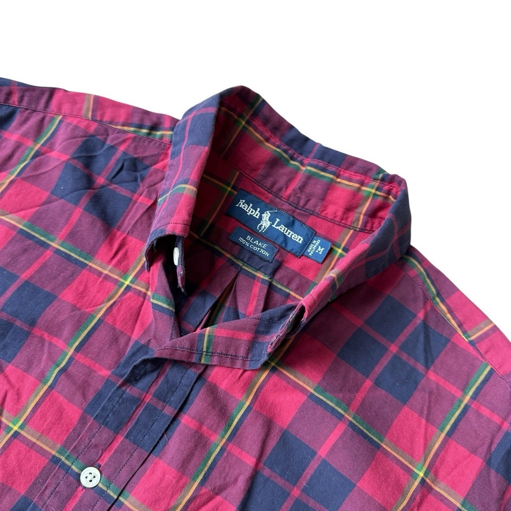100% Cotton Ralph Lauren Plaid Blake Button Down Size M